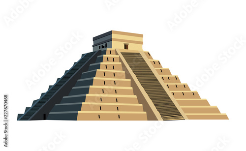 Cuadros en Lienzo Ancient Mayan pyramid, isolated