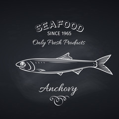 Poster - anchovy hand drawn icon