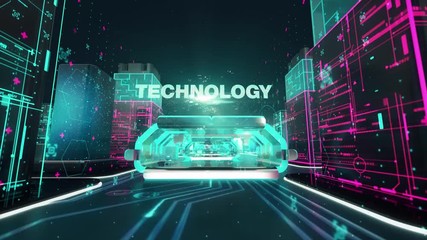 Wall Mural - Grid Computing with digital technology concept
