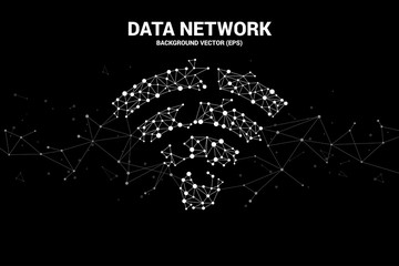Poster - Vector Polygon dot connect line shaped mobile data icon. Concept for data transfer of  mobile and wi-fi data network.