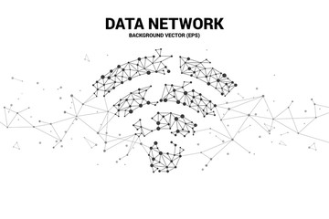Poster - Vector Polygon dot connect line shaped mobile data icon. Concept for data transfer of  mobile and wi-fi data network.