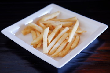 Sticker - french fries on wood table