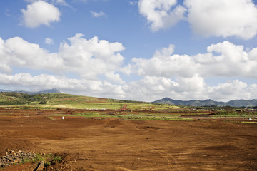 Wall Mural - landscape with blue sky and clouds