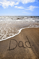 Wall Mural - dad written in sand