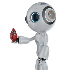 Wall Mural - mini robot with robotic heart