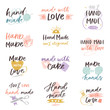 © partyvector - Handmade vector hand made craft label typography and handicraft calligraphy logotype illustration handwritten retro design lettering emblem of homemade set with text isolated on white background