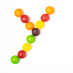 Wall Mural - Rainbow Candy Photofont - Letter Y