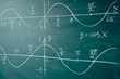 Math lesson. Sine and cosine functions. Graphics graphics drawn on the Board