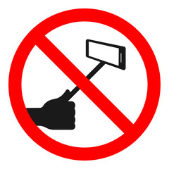 Canvas Print - NO SELFIES sign. Vector.