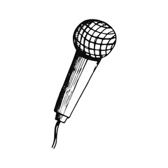 Wall Mural - microphone sketch icon. isolated drawing object