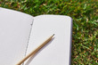 © Ignasi Soler - notebook and pencil on the grass