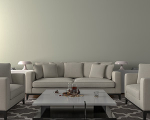 Wall Mural - Living room interior - empty wall background