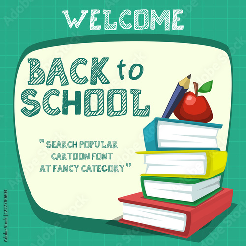 Vector Cartoon Book Pile Illustration For Back To School