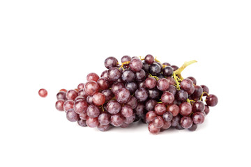 Bunch of red grapes, ripe and fresh on isolated white background.