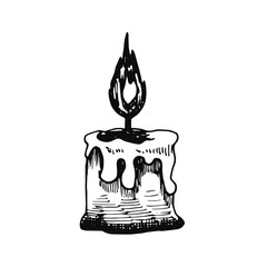 Wall Mural - candle sketch icon. isolated object