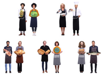 Canvas Print - Group of people with food