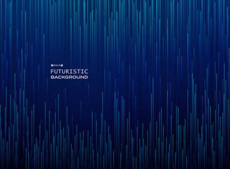 Wall Mural - futuristic full frame of science movement in gradient blue line pattern background.