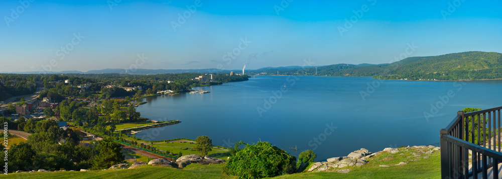 Hudson River panorama at Peekskill New York - obrazy, fototapety, plakaty 