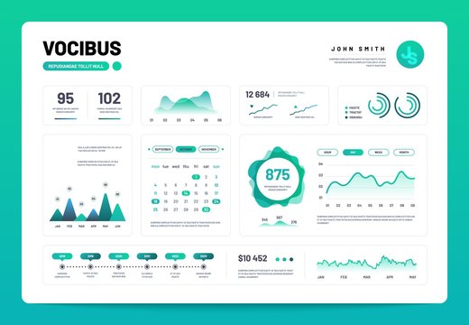 infographic dashboard. admin panel interface with green charts, graphs and diagrams. website design 