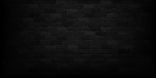 Vector Realistic Isolated Black Brick Wall Background For Template And Layout Decoration.