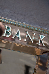 Wall Mural - Bank Sign on Building