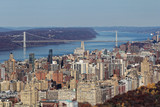 Aerial View of Upper West and George Washington Bridge in Manhattan, NY, USA