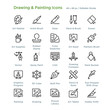 © Marc - Drawing And Painting Icons - Outline styled icons, designed to 48 x 48 pixel grid. Editable stroke.