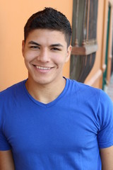 Wall Mural - Natural young man smiling close up