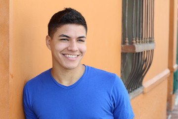 Wall Mural - Close up portrait of a young hispanic male