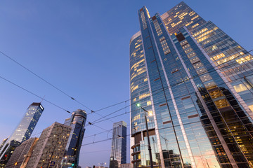 Wall Mural - Warsaw central business district with the Rondo 1 Office building.