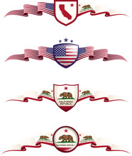 California Patriotic Banner Set