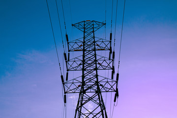 Electricity transmission power tower .