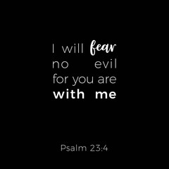 Canvas Print - Biblical phrase from psalm, i will fear no evil