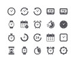 Minimal Set of Time and Clock Flat Icon