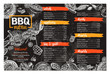 © alexrockheart - Barbecue Restaurant Menu. Template Design Of Bbq Brochure In Sketch Style On Chalkboard