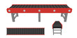 © eestingnef - Empty conveyor belt. Isolated on white background. 3d Vector illustration.