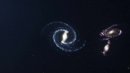 Wall Mural - spiral galaxy in deep space. deep space exploration. concept space travel. space background. 3d anim
