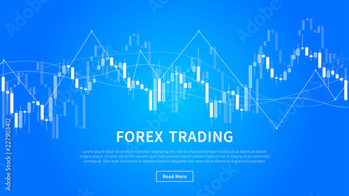 Candle Stick Chart Of Financial Market Trade Vector Banner Forex - 