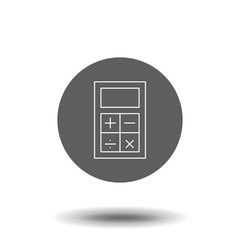 Wall Mural - Calculator icon. Single high quality outline symbol for web design or mobile app. Thin line sign for design logo. Outline pictogram on white background