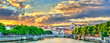 Sunset above the Saone river in Lyon, France