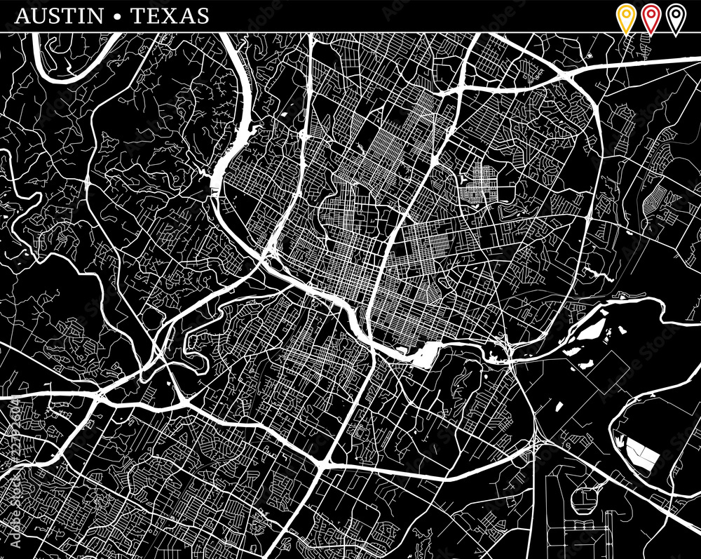 Simple map of Austin, Texas Stock Vector | Adobe Stock