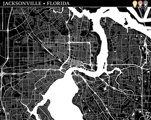 Poster - Simple map of Jacksonville, Florida