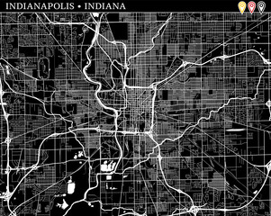 Poster - Simple map of Indianapolis, Indiana