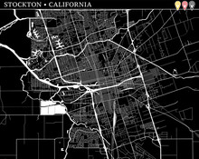 Simple Map Of Stockton, California