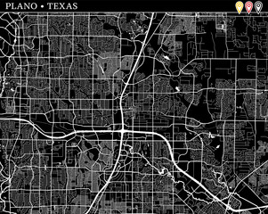 Poster - Simple map of Plano, Texas