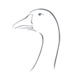 head of a goose outline vector icon
