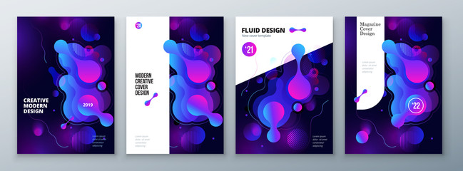 Wall Mural - organic brochure layout design. bright fluid color template for brochure, catalog, magazine or flyer