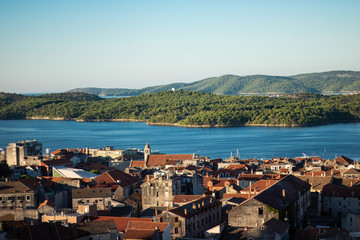 Panorama of Sibenik in Croatia ( Panorama Szybeniku w Chorwacji o wschodzie słońca)