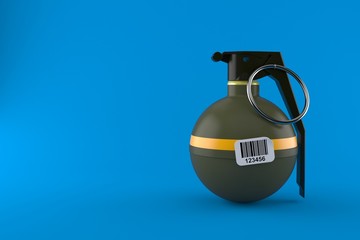 Poster - Hand grenade with barcode sticker