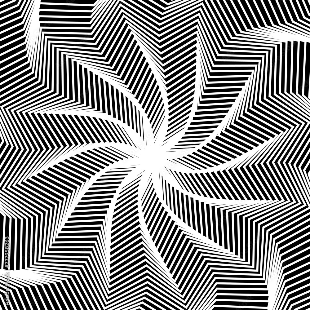 Abstract black and white circular pattern. Geometric pattern with ...